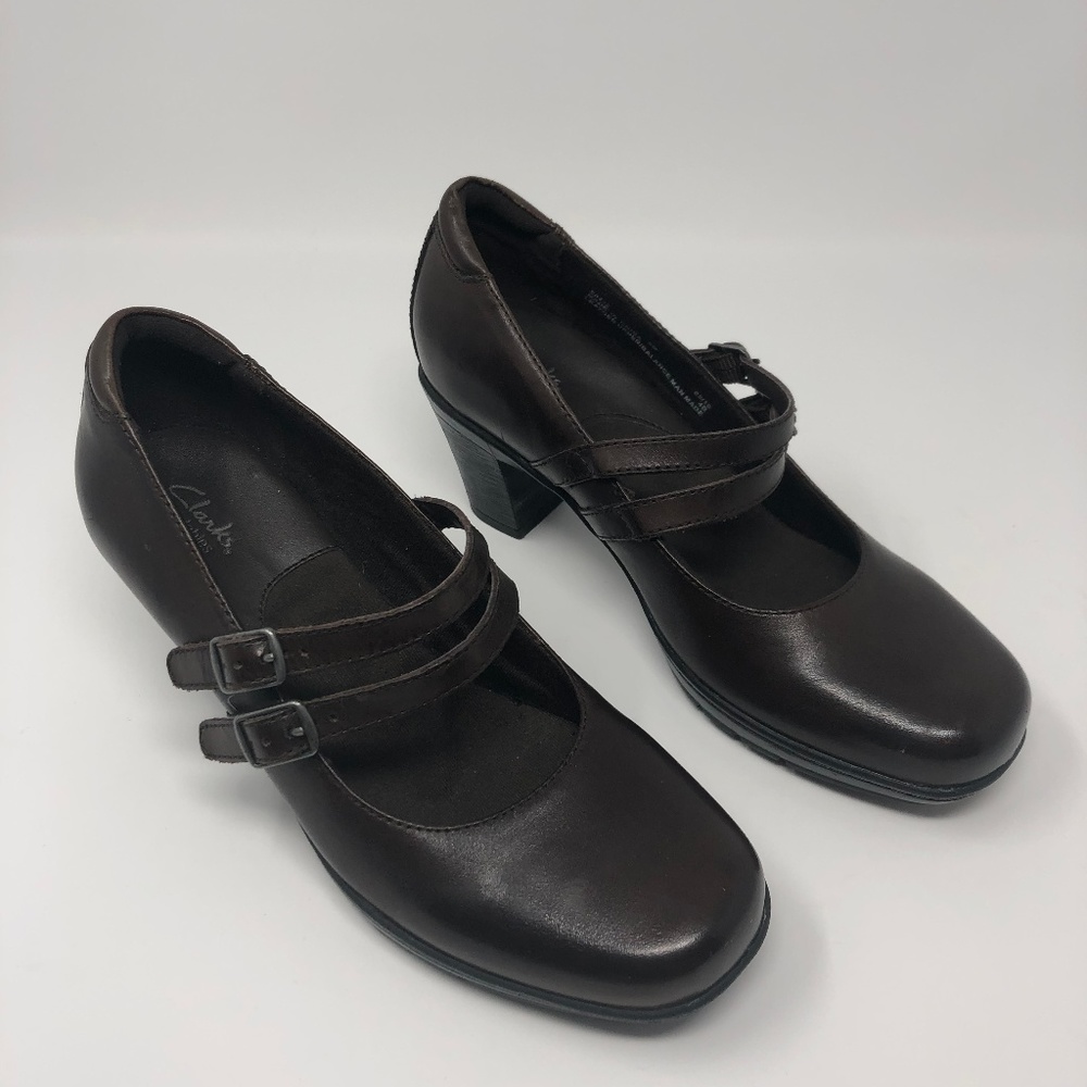 Clarks Bendable Womens 6M Leather Mary Janes